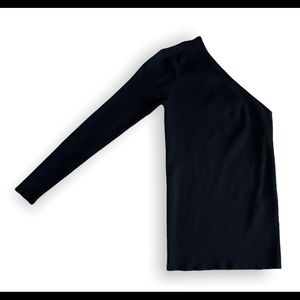 Sandro Jill One Shoulder Sweater Black Top